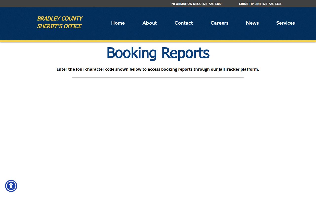 Bradley County arrest booking reports access gate