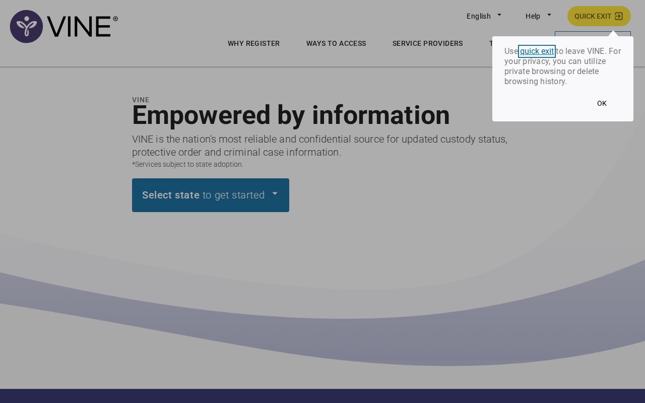 VINELink Bradley County Tennessee custody search interface